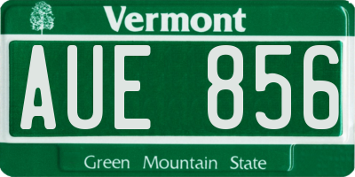 VT license plate AUE856