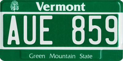 VT license plate AUE859