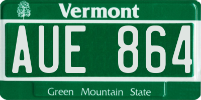VT license plate AUE864