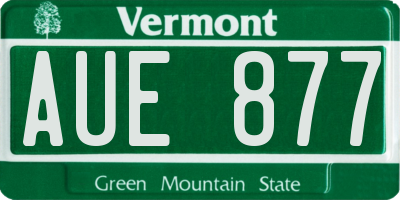 VT license plate AUE877