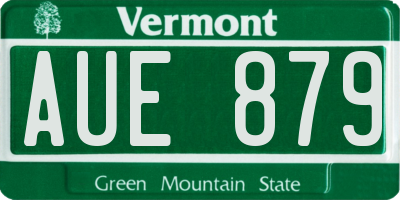 VT license plate AUE879