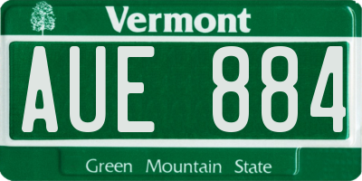 VT license plate AUE884