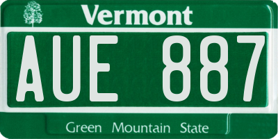 VT license plate AUE887