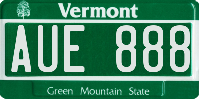 VT license plate AUE888