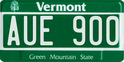 VT license plate AUE900