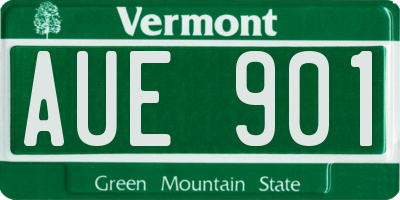 VT license plate AUE901