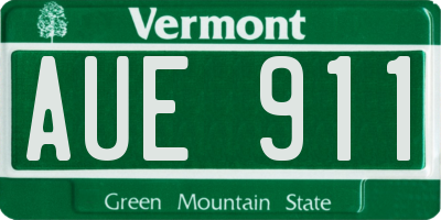 VT license plate AUE911