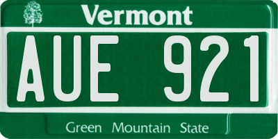 VT license plate AUE921