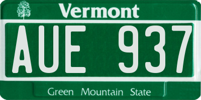 VT license plate AUE937