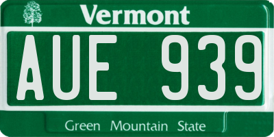 VT license plate AUE939