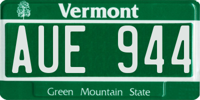 VT license plate AUE944