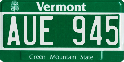 VT license plate AUE945