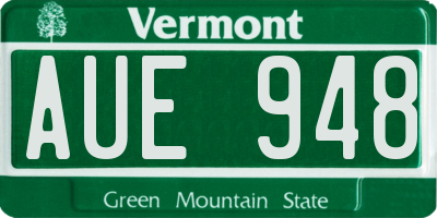 VT license plate AUE948
