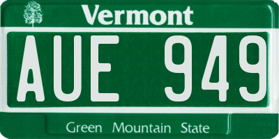 VT license plate AUE949
