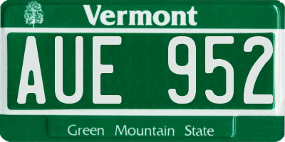 VT license plate AUE952