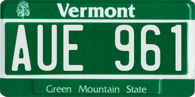 VT license plate AUE961