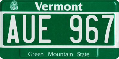 VT license plate AUE967