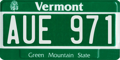 VT license plate AUE971