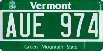 VT license plate AUE974