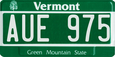 VT license plate AUE975