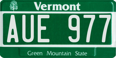 VT license plate AUE977