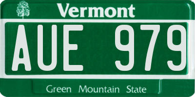 VT license plate AUE979