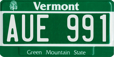 VT license plate AUE991