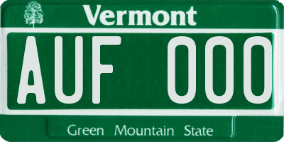 VT license plate AUF000