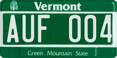 VT license plate AUF004