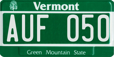 VT license plate AUF050