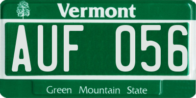 VT license plate AUF056