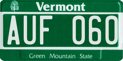 VT license plate AUF060