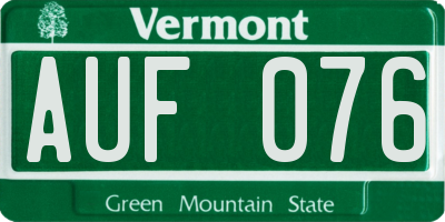 VT license plate AUF076