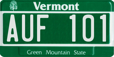 VT license plate AUF101