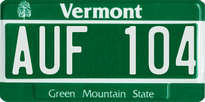 VT license plate AUF104