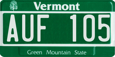 VT license plate AUF105