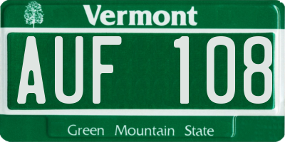 VT license plate AUF108