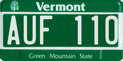 VT license plate AUF110