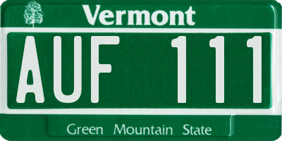 VT license plate AUF111