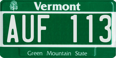 VT license plate AUF113