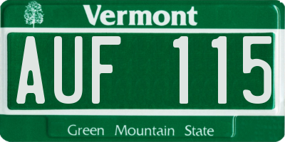 VT license plate AUF115