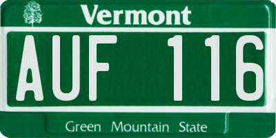 VT license plate AUF116