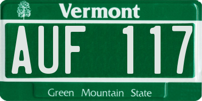 VT license plate AUF117