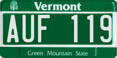 VT license plate AUF119