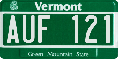 VT license plate AUF121