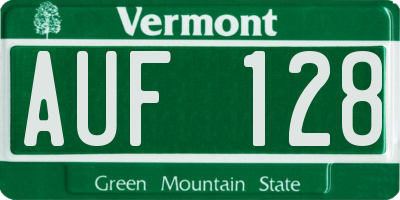 VT license plate AUF128