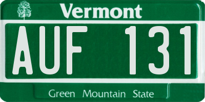 VT license plate AUF131