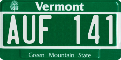 VT license plate AUF141