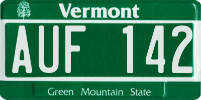 VT license plate AUF142