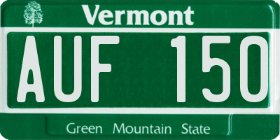 VT license plate AUF150